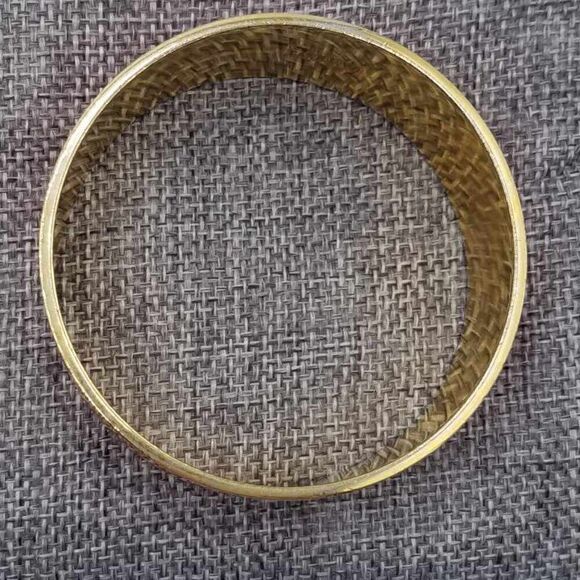 J Crew Red Enamel Brass Bangle Bracelet - Picture 3 of 6